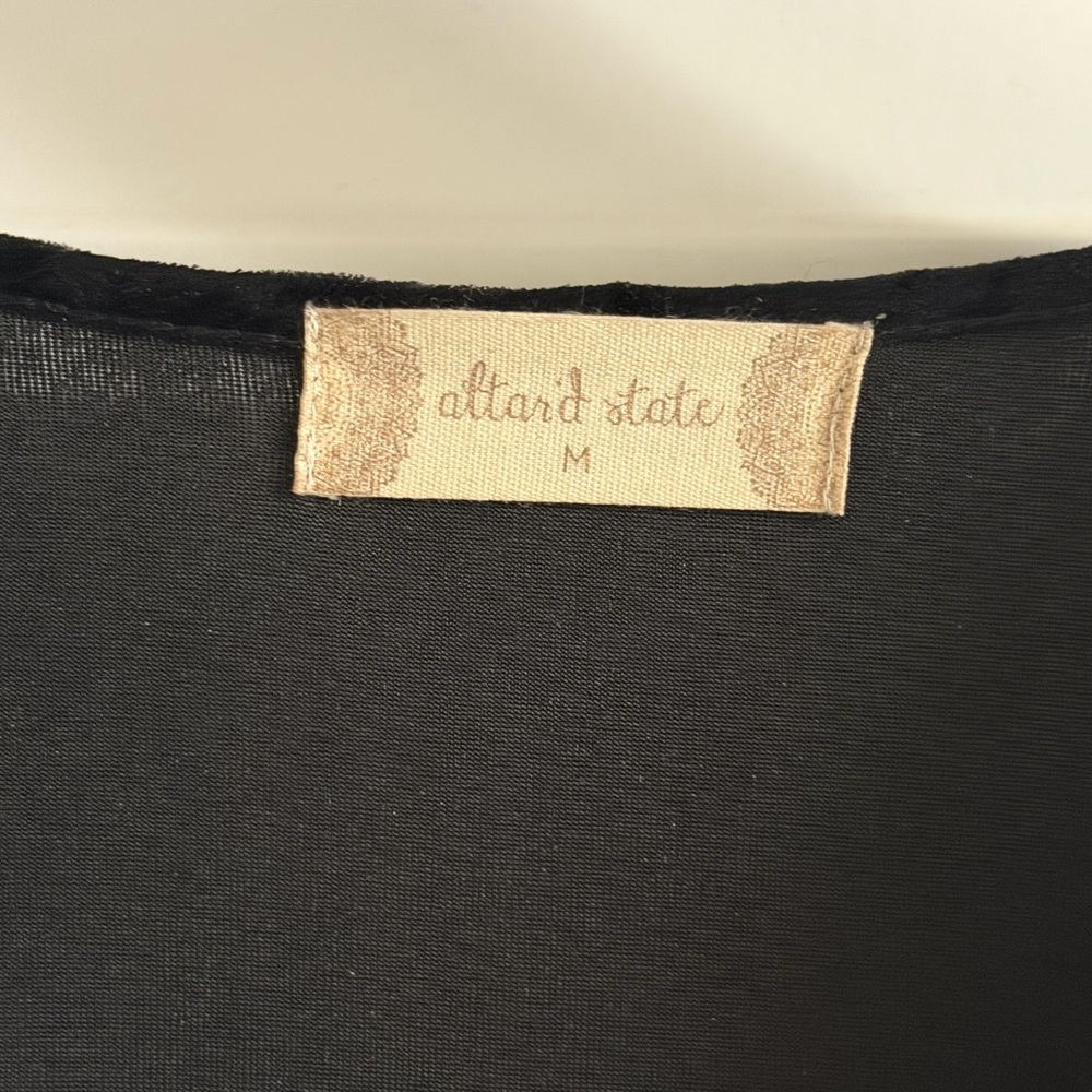 Altar'd State Black Velvet Wrap Top - Picture 3 of 3
